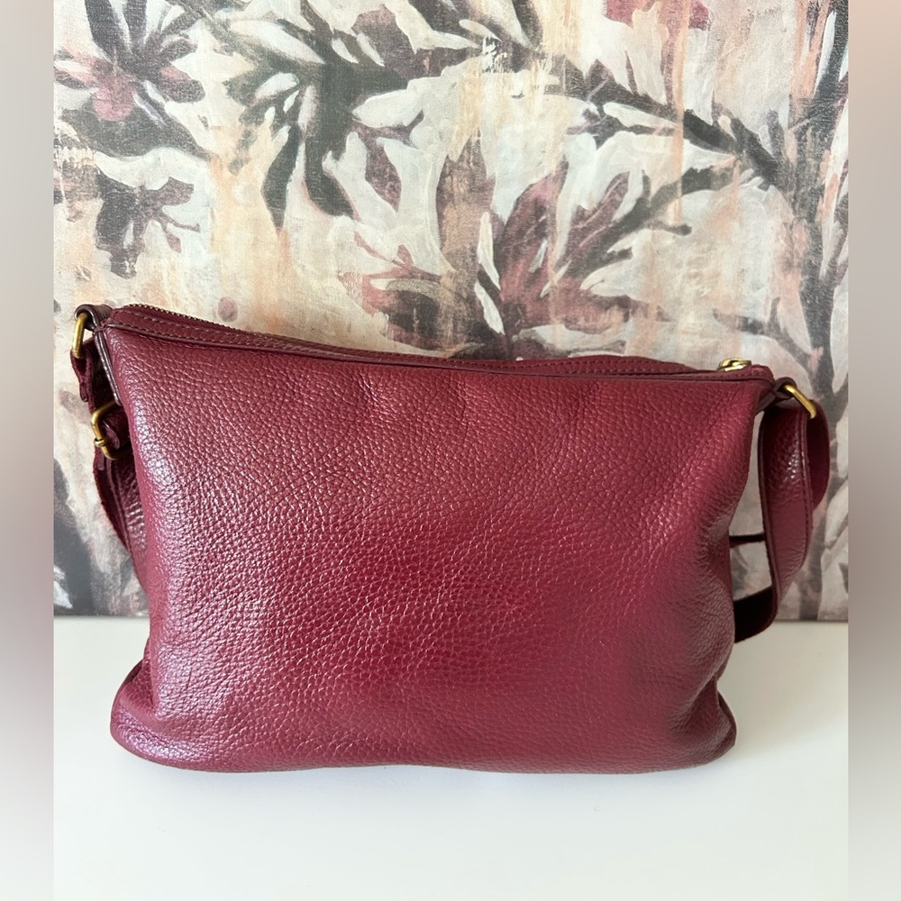 Fossil Pebbled Leather Crossbody Bag in Burgundy - Picture 4 of 10